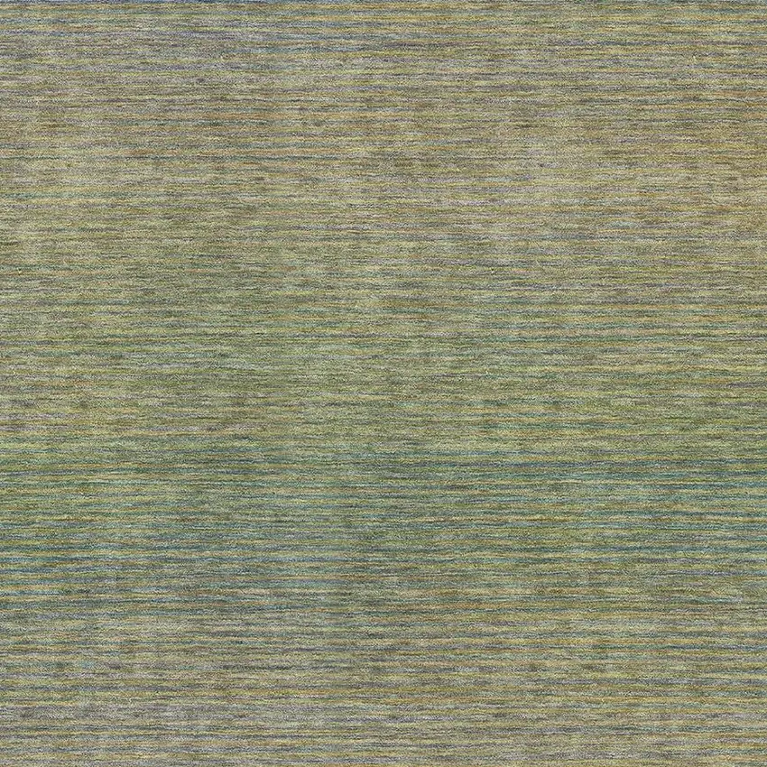 Fern Green And Blue Striped Washable Area Rug With UV Protection Photo 2