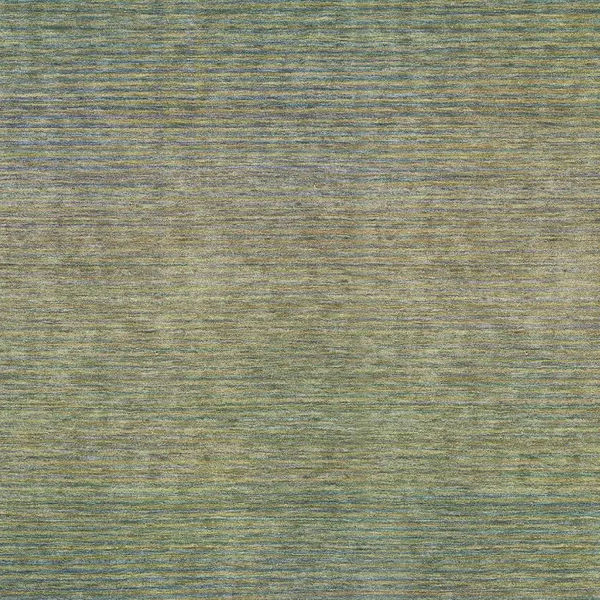 Fern Green And Blue Striped Washable Area Rug With UV Protection Photo 2