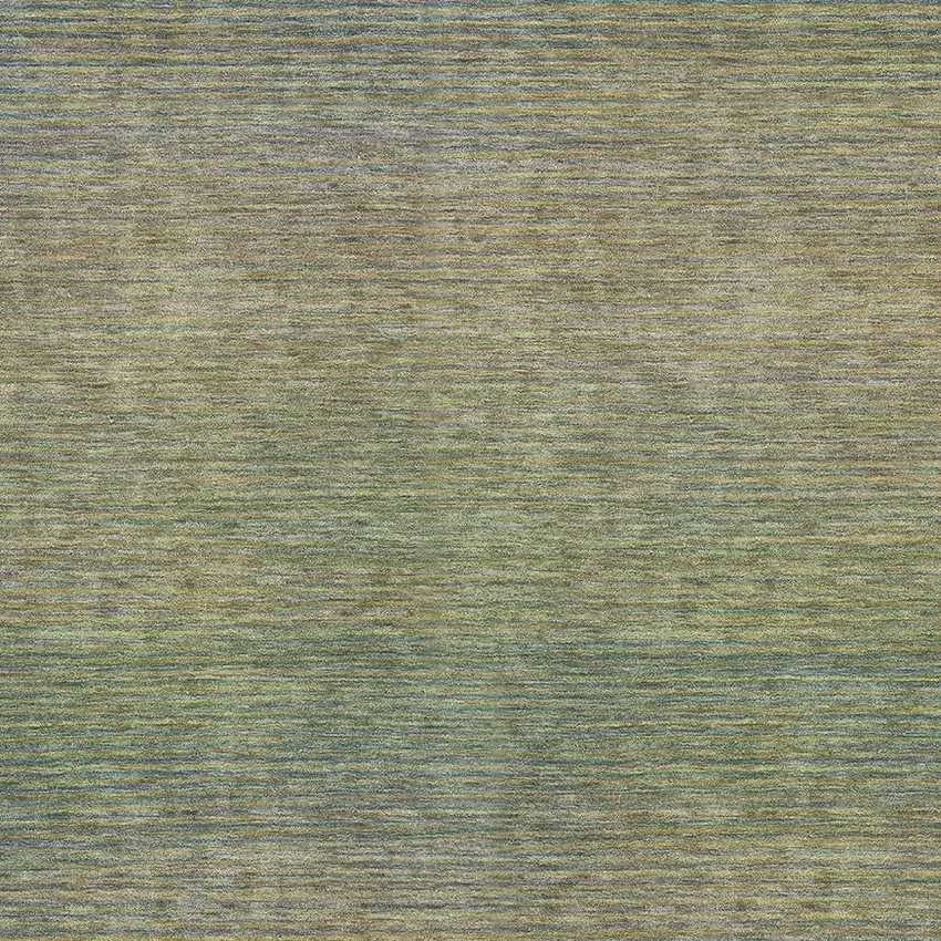 Fern Green And Blue Striped Washable Area Rug With UV Protection Photo 2