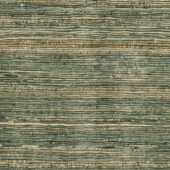 Fern Green And Charcoal Striped Washable Indoor Outdoor Area Rug Photo 3