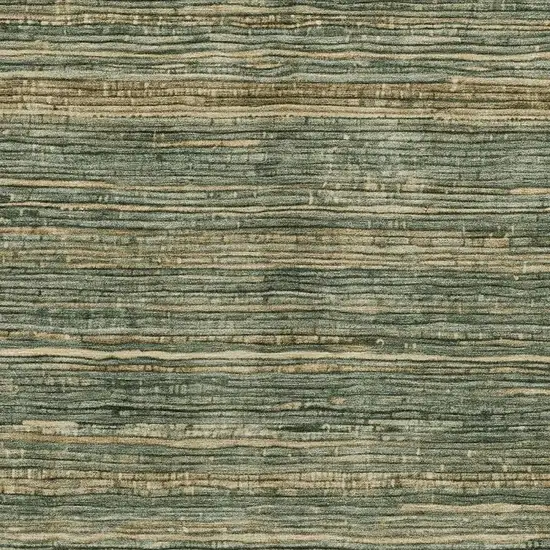 Fern Green And Charcoal Striped Washable Indoor Outdoor Area Rug Photo 3