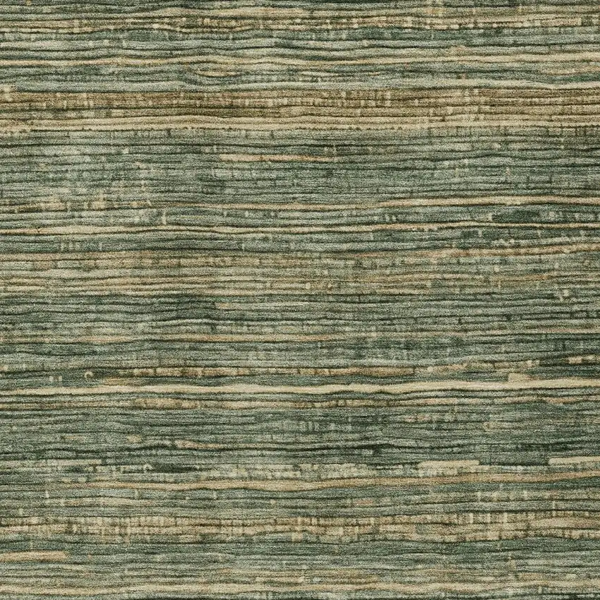 Fern Green And Charcoal Striped Washable Indoor Outdoor Area Rug Photo 7