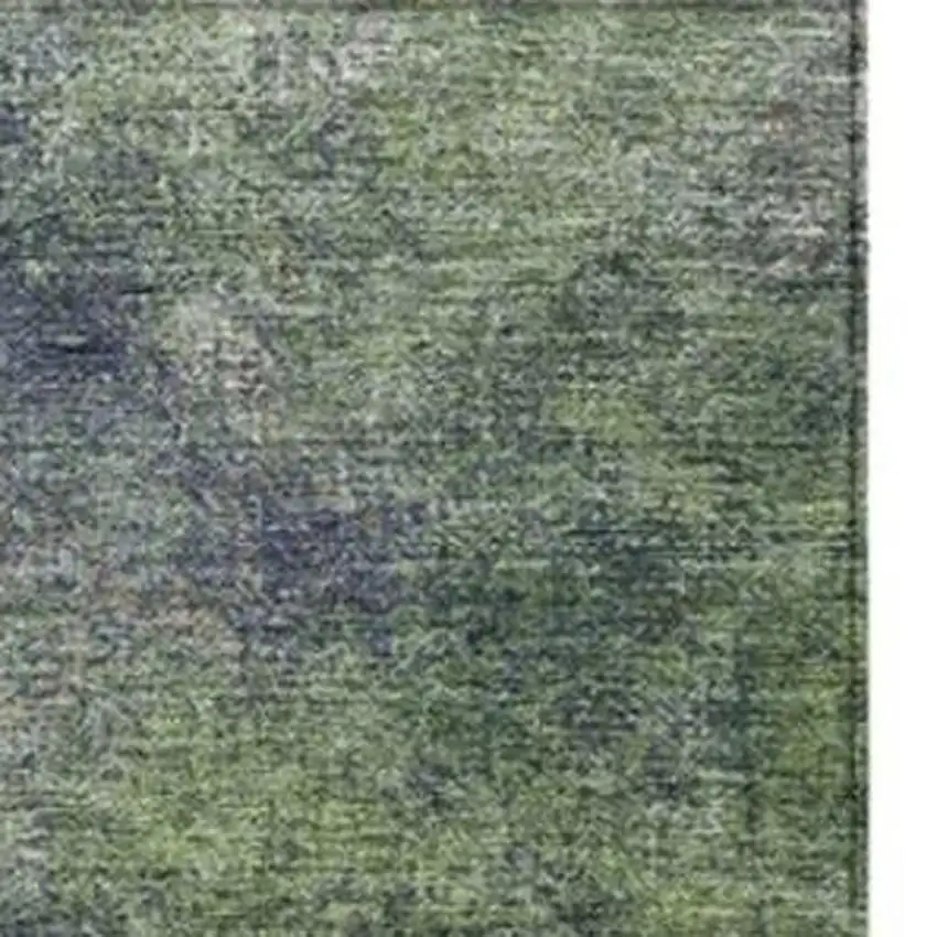 Fern Green And Copper Abstract Washable Indoor Outdoor Area Rug Photo 3
