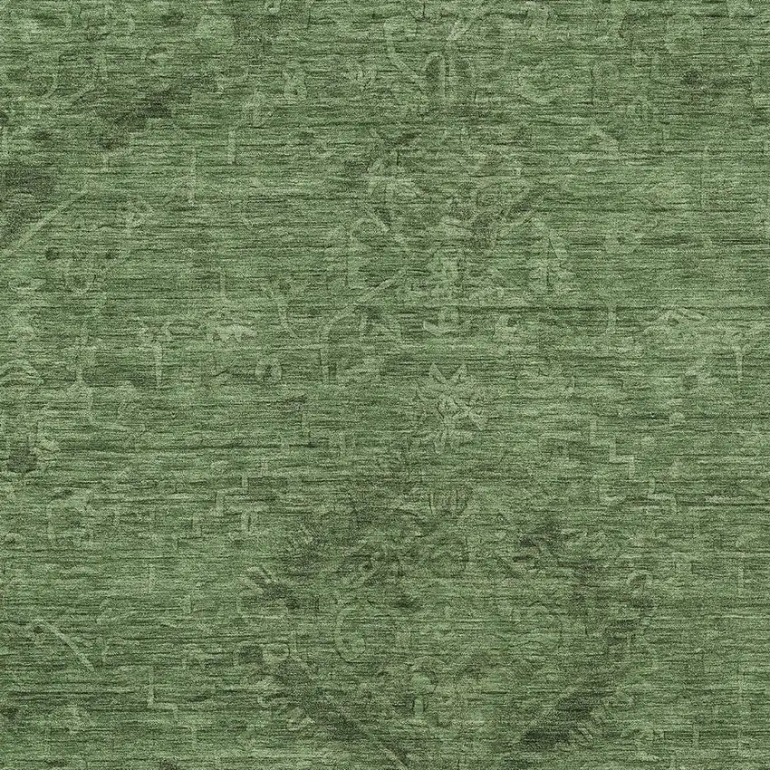 Fern Green And Dark Green Floral Washable Indoor Outdoor Area Rug Photo 5