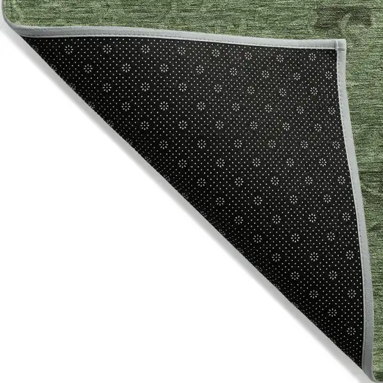 Fern Green And Dark Green Floral Washable Indoor Outdoor Area Rug Photo 3