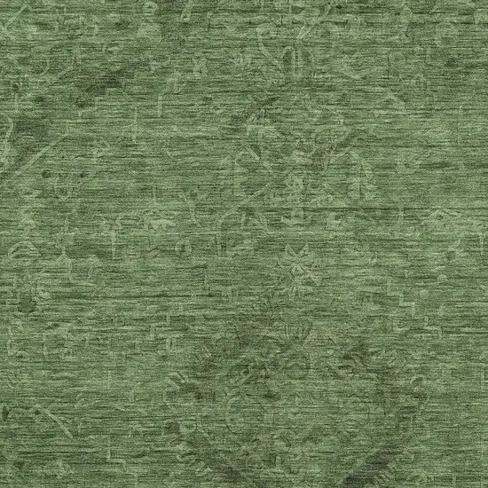 Fern Green And Dark Green Floral Washable Indoor Outdoor Area Rug Photo 5