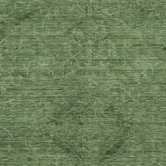 Fern Green And Dark Green Floral Washable Indoor Outdoor Area Rug Photo 5