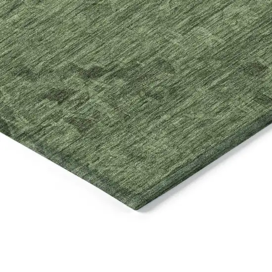 Fern Green And Dark Green Floral Washable Indoor Outdoor Area Rug Photo 4