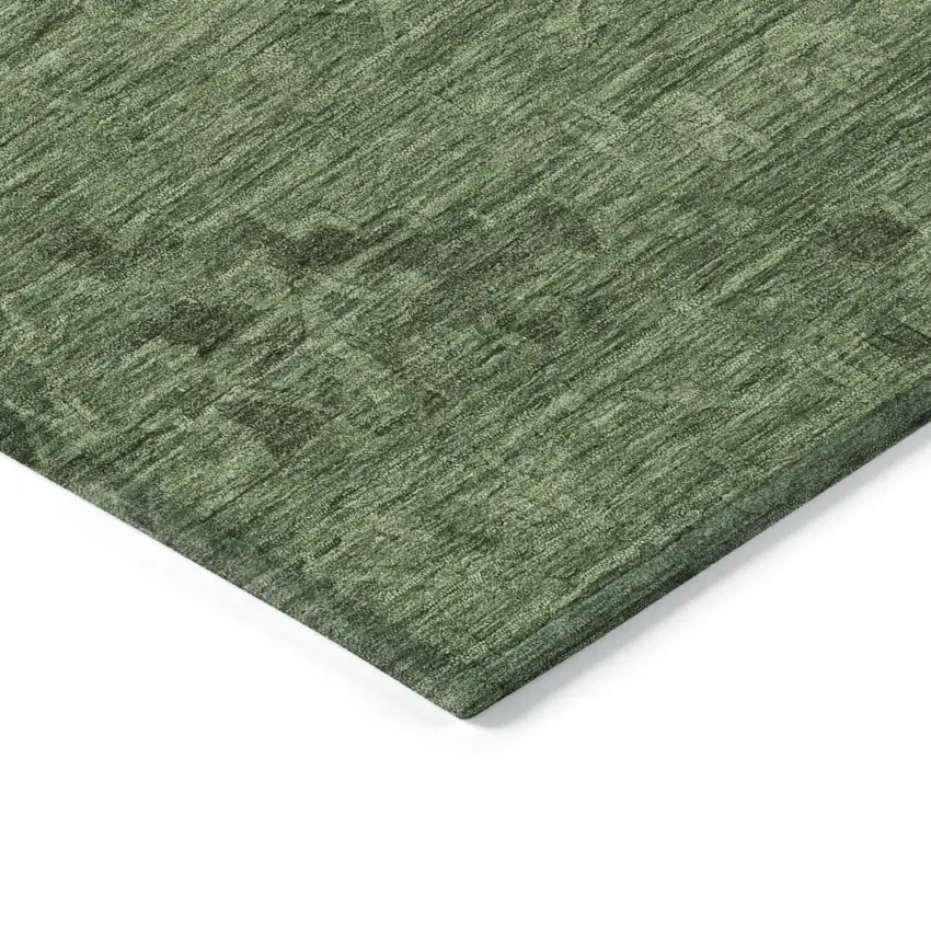 Fern Green And Dark Green Floral Washable Indoor Outdoor Area Rug Photo 4