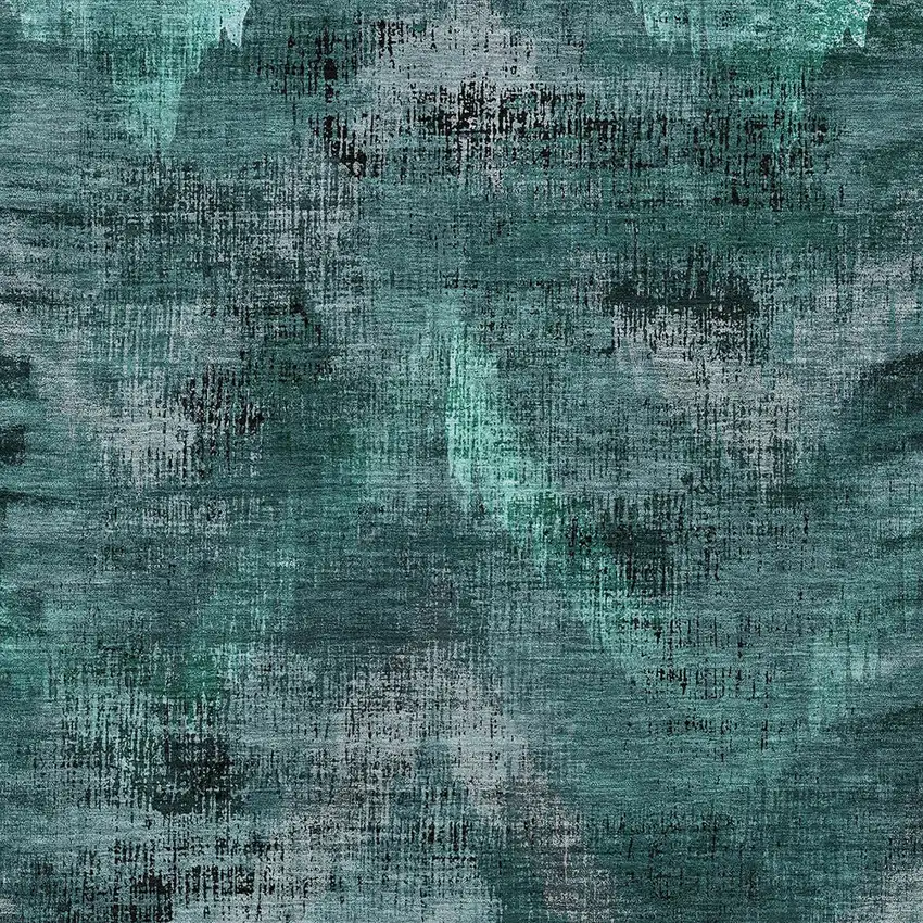 Fern Green And Emerald Abstract Washable Indoor Outdoor Area Rug Photo 5