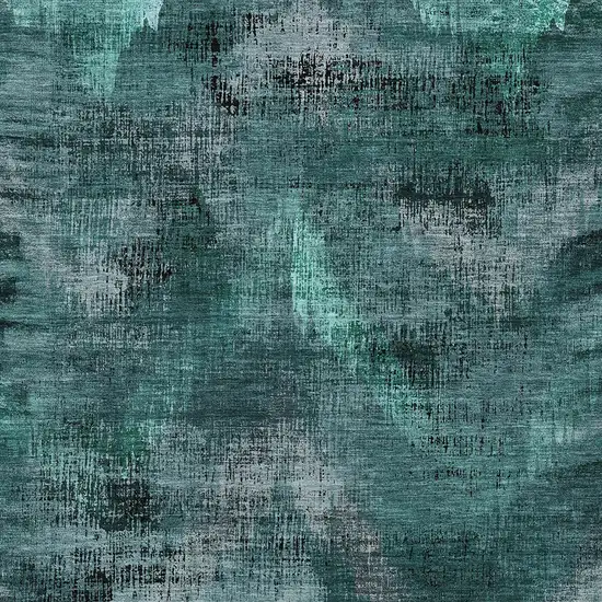 Fern Green And Emerald Abstract Washable Indoor Outdoor Area Rug Photo 5