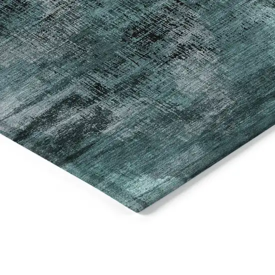 Fern Green And Emerald Abstract Washable Indoor Outdoor Area Rug Photo 4