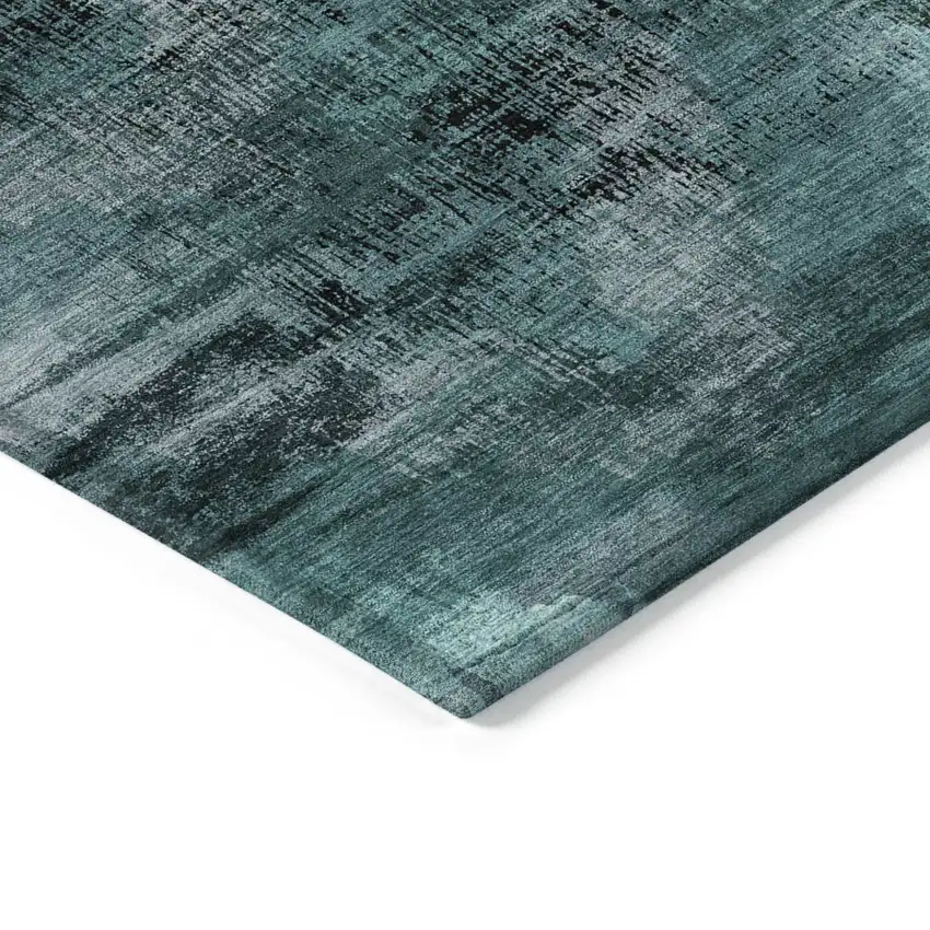 Fern Green And Emerald Abstract Washable Indoor Outdoor Area Rug Photo 4