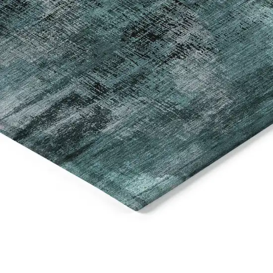 Fern Green And Emerald Abstract Washable Indoor Outdoor Area Rug Photo 5