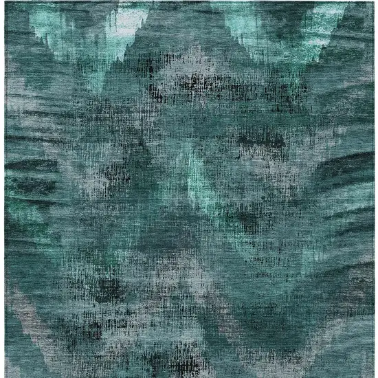 Fern Green And Emerald Abstract Washable Indoor Outdoor Area Rug Photo 7