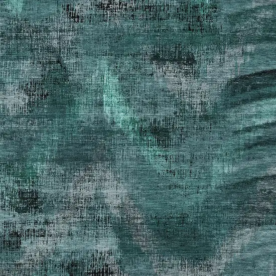 Fern Green And Emerald Abstract Washable Indoor Outdoor Area Rug Photo 6