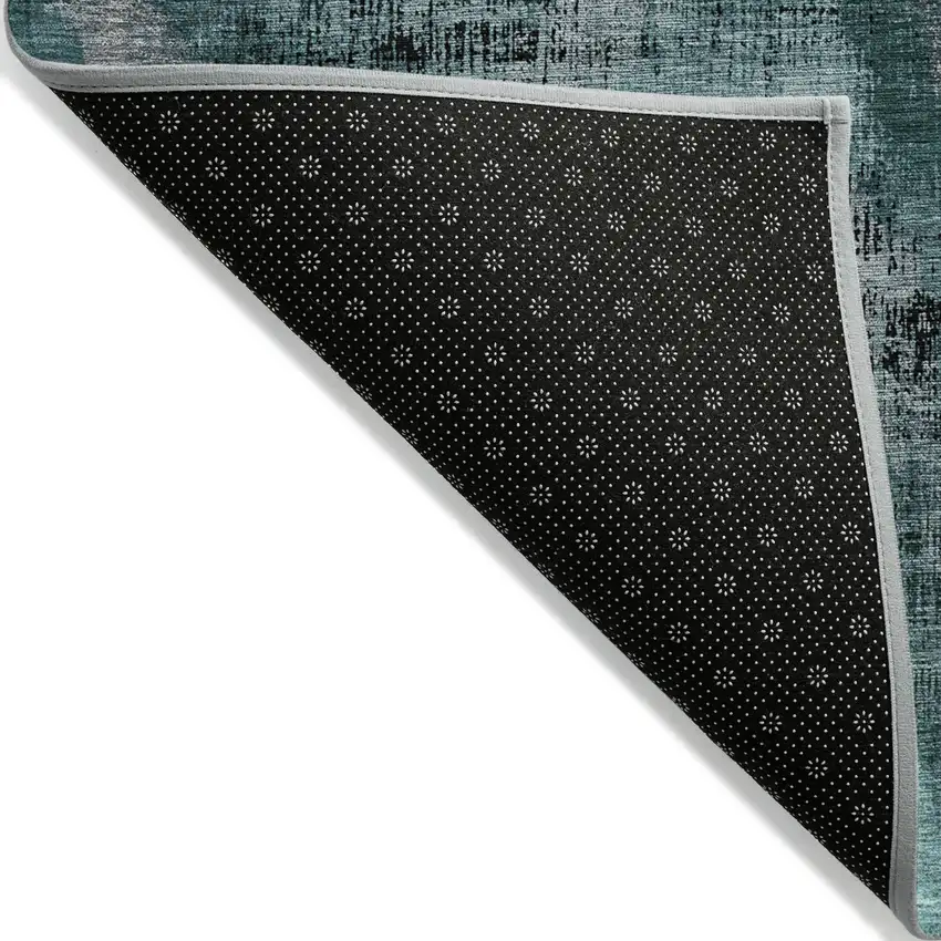 Fern Green And Emerald Abstract Washable Indoor Outdoor Area Rug Photo 4