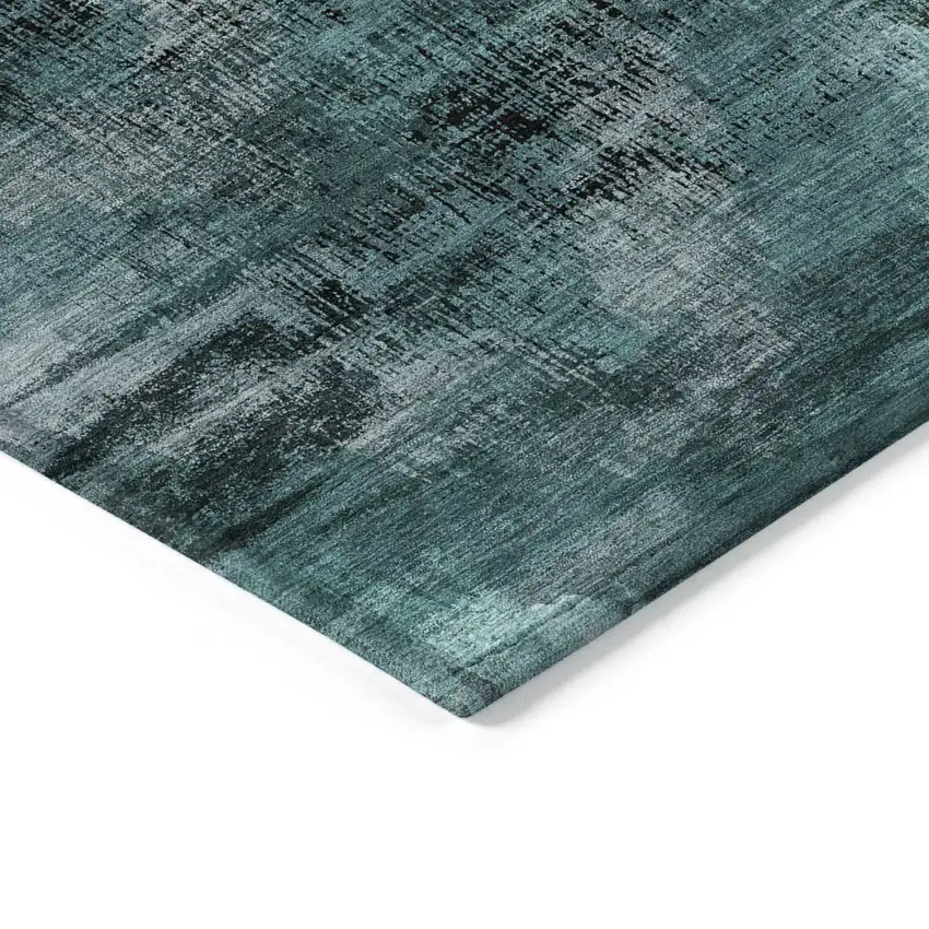 Fern Green And Emerald Abstract Washable Indoor Outdoor Area Rug Photo 5