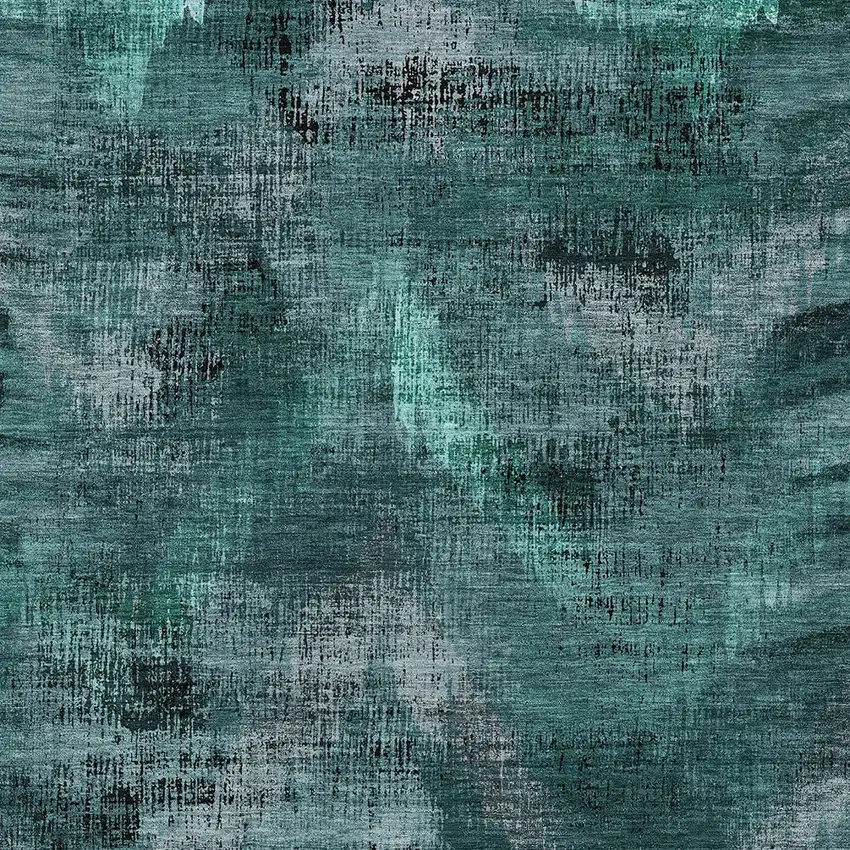 Fern Green And Emerald Abstract Washable Indoor Outdoor Area Rug Photo 6