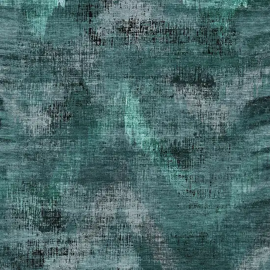 Fern Green And Emerald Abstract Washable Indoor Outdoor Area Rug Photo 6