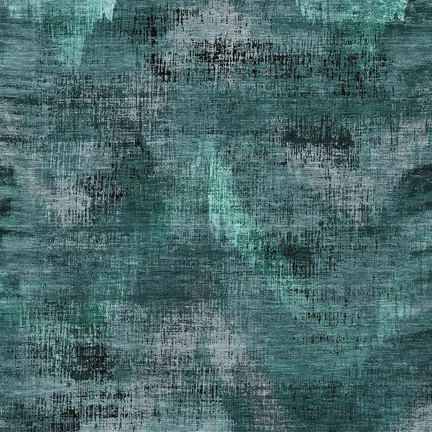 Fern Green And Emerald Abstract Washable Indoor Outdoor Area Rug Photo 6