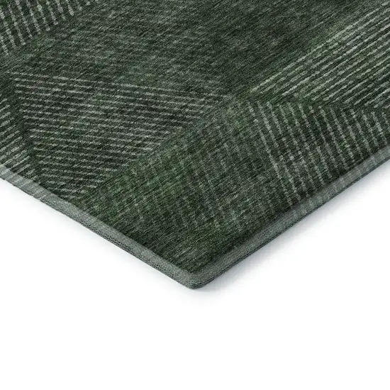 Fern Green And Emerald Geometric Washable Area Rug With UV Protection Photo 8