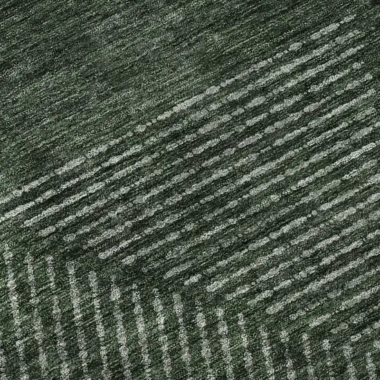 Fern Green And Emerald Geometric Washable Area Rug With UV Protection Photo 9