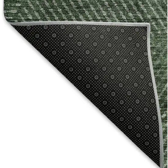 Fern Green And Emerald Geometric Washable Area Rug With UV Protection Photo 7