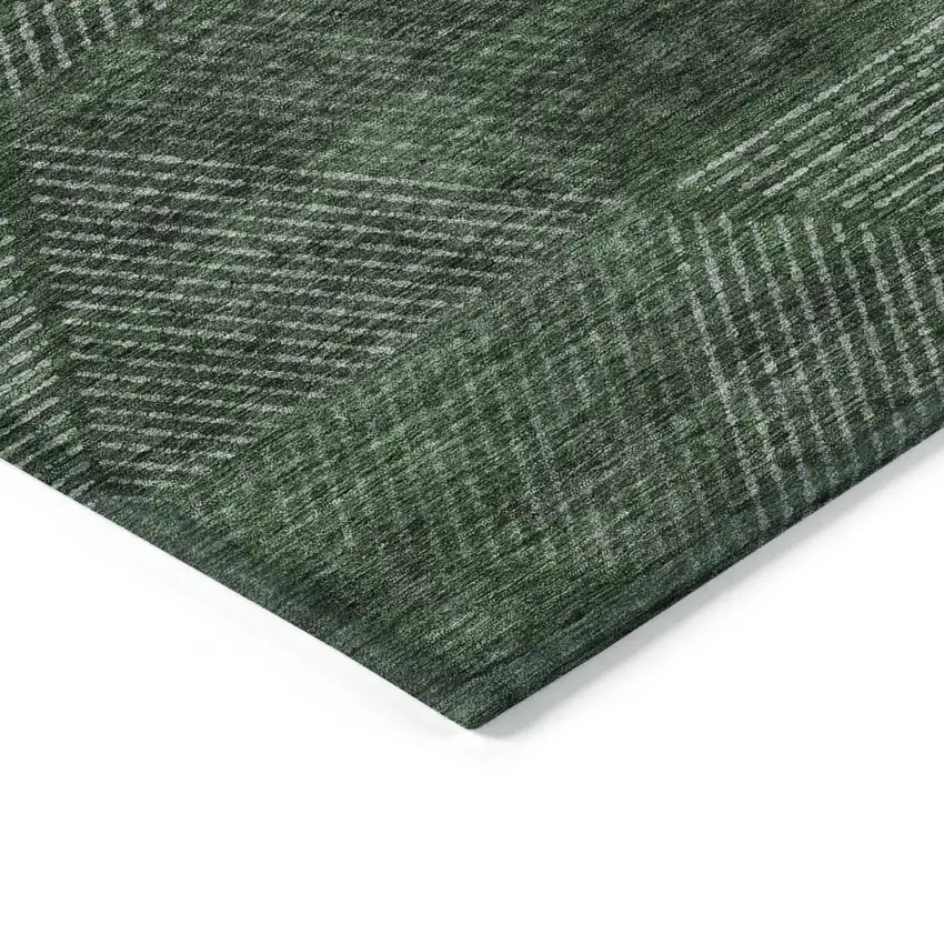 Fern Green And Emerald Geometric Washable Indoor Outdoor Area Rug Photo 4