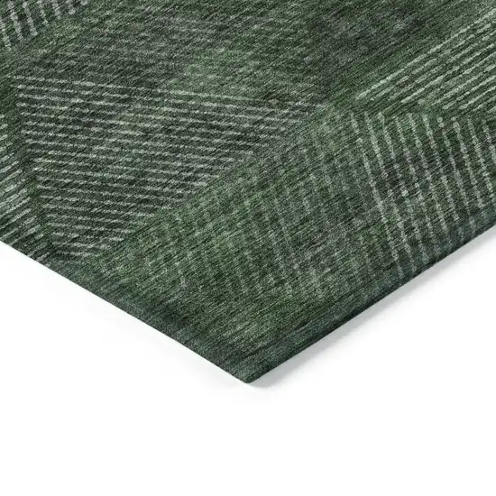 Fern Green And Emerald Geometric Washable Indoor Outdoor Area Rug Photo 4