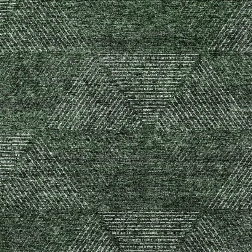 Fern Green And Emerald Geometric Washable Indoor Outdoor Area Rug Photo 5