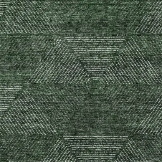 Fern Green And Emerald Geometric Washable Indoor Outdoor Area Rug Photo 5