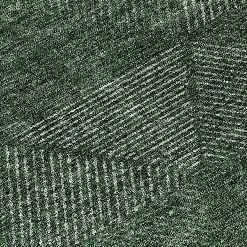 Fern Green And Emerald Geometric Washable Indoor Outdoor Area Rug Photo 8