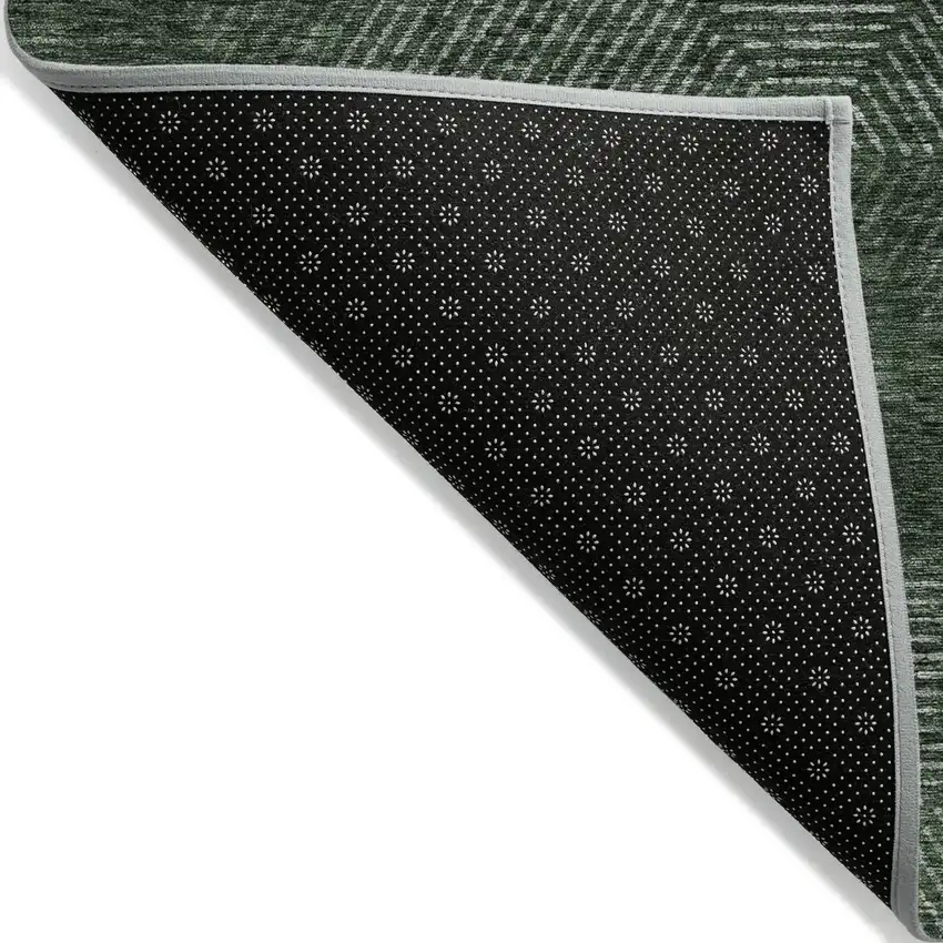 Fern Green And Emerald Geometric Washable Indoor Outdoor Area Rug Photo 3