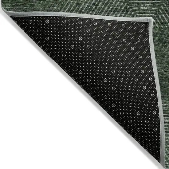 Fern Green And Emerald Geometric Washable Indoor Outdoor Area Rug Photo 4