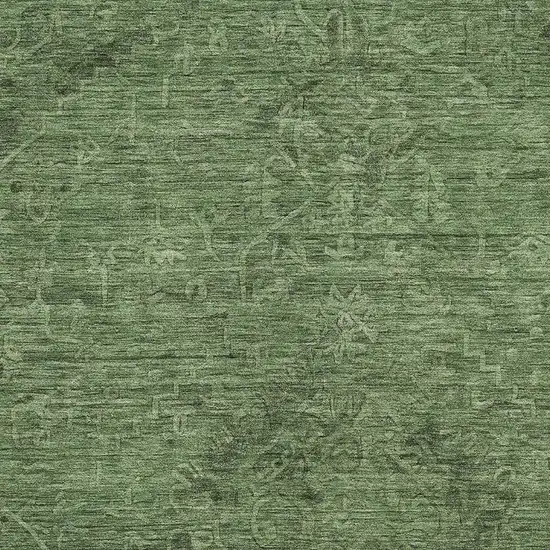 Fern Green And Emerald Medallion Washable Area Rug With UV Protection Photo 2