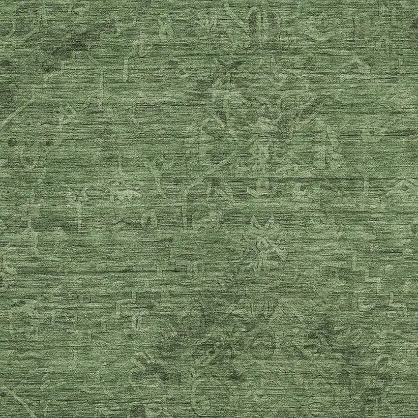 Fern Green And Emerald Medallion Washable Area Rug With UV Protection Photo 2