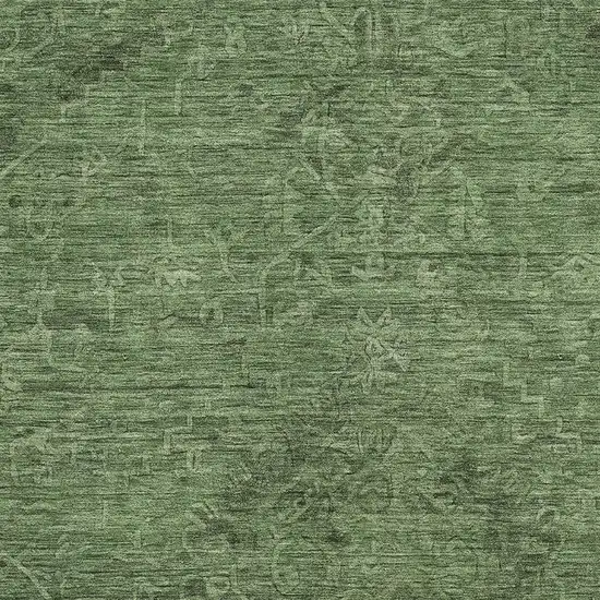 Fern Green And Emerald Medallion Washable Area Rug With UV Protection Photo 2