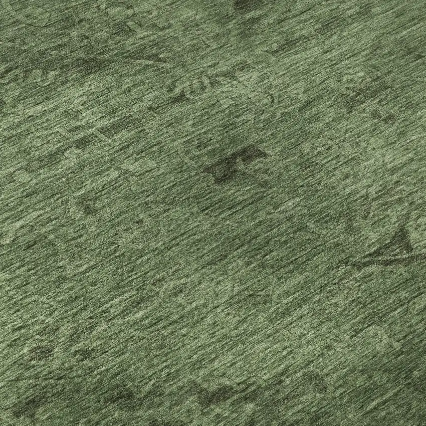 Fern Green And Emerald Medallion Washable Area Rug With UV Protection Photo 9