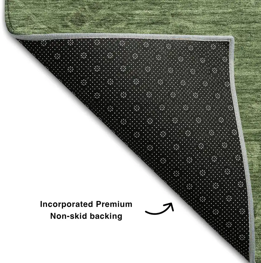 Fern Green And Emerald Medallion Washable Area Rug With UV Protection Photo 6