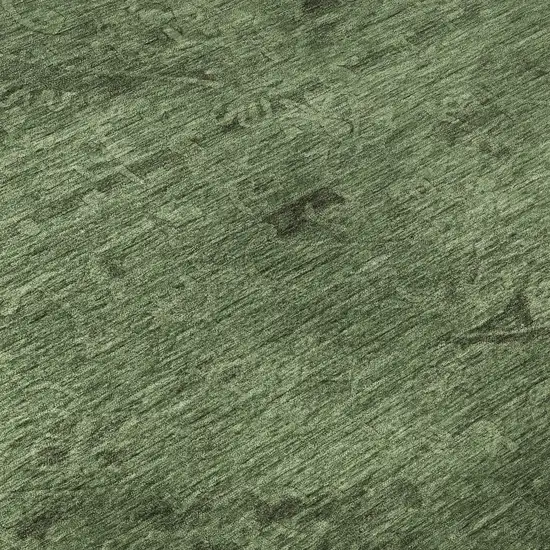 Fern Green And Emerald Medallion Washable Area Rug With UV Protection Photo 9