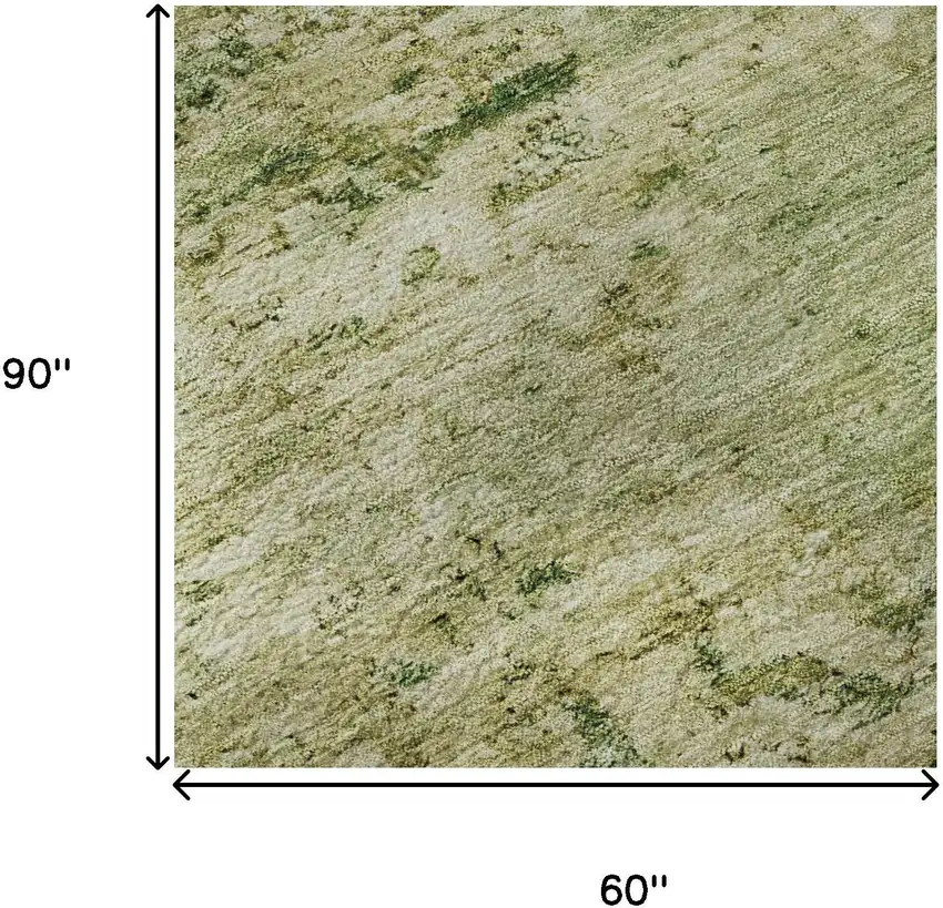 Fern Green And Gold Abstract Washable Area Rug With UV Protection Photo 9