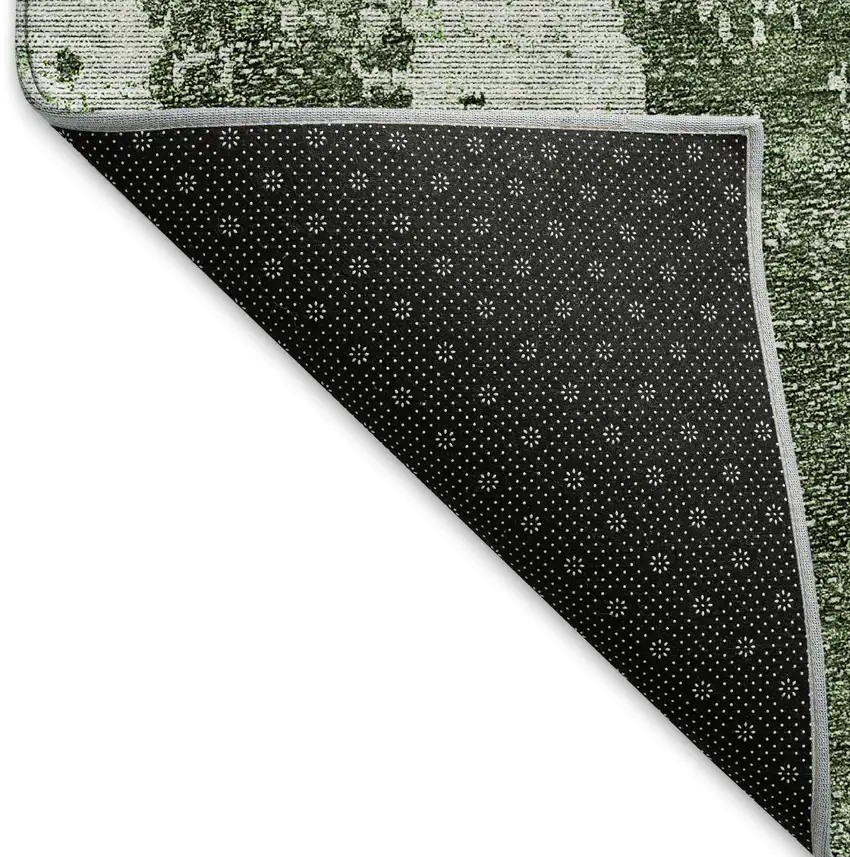 Fern Green And Gray Abstract Washable Area Rug With UV Protection Photo 7