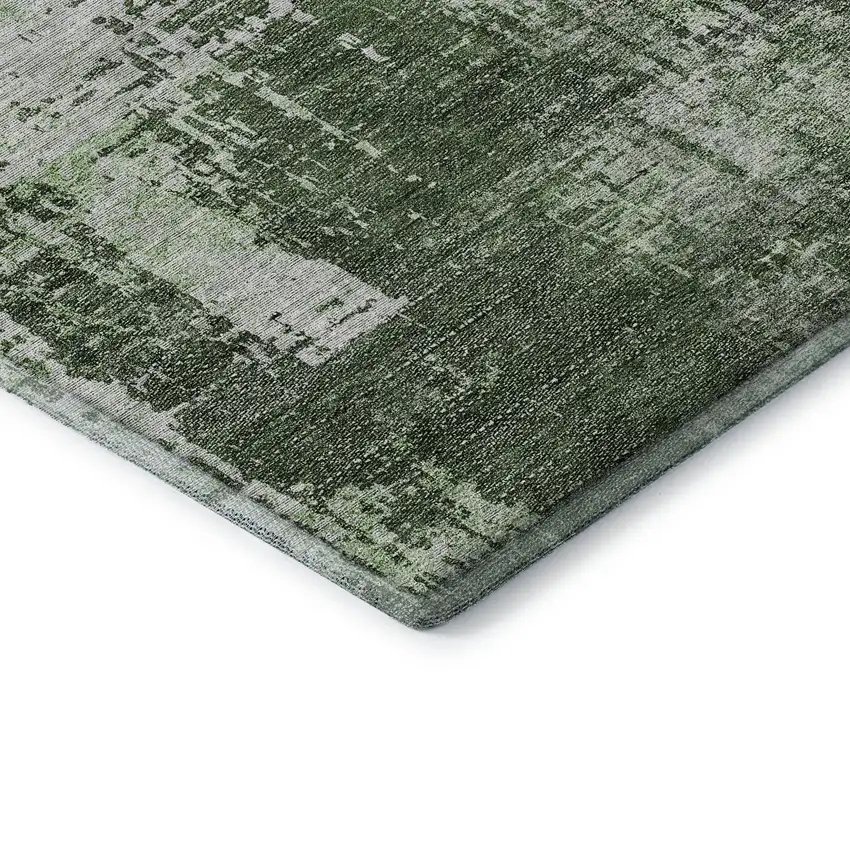 Fern Green And Gray Abstract Washable Area Rug With UV Protection Photo 8