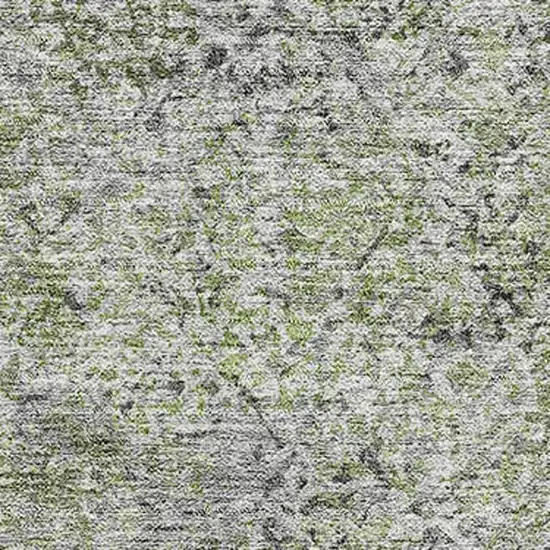Fern Green And Gray Abstract Washable Area Rug With UV Protection Photo 3