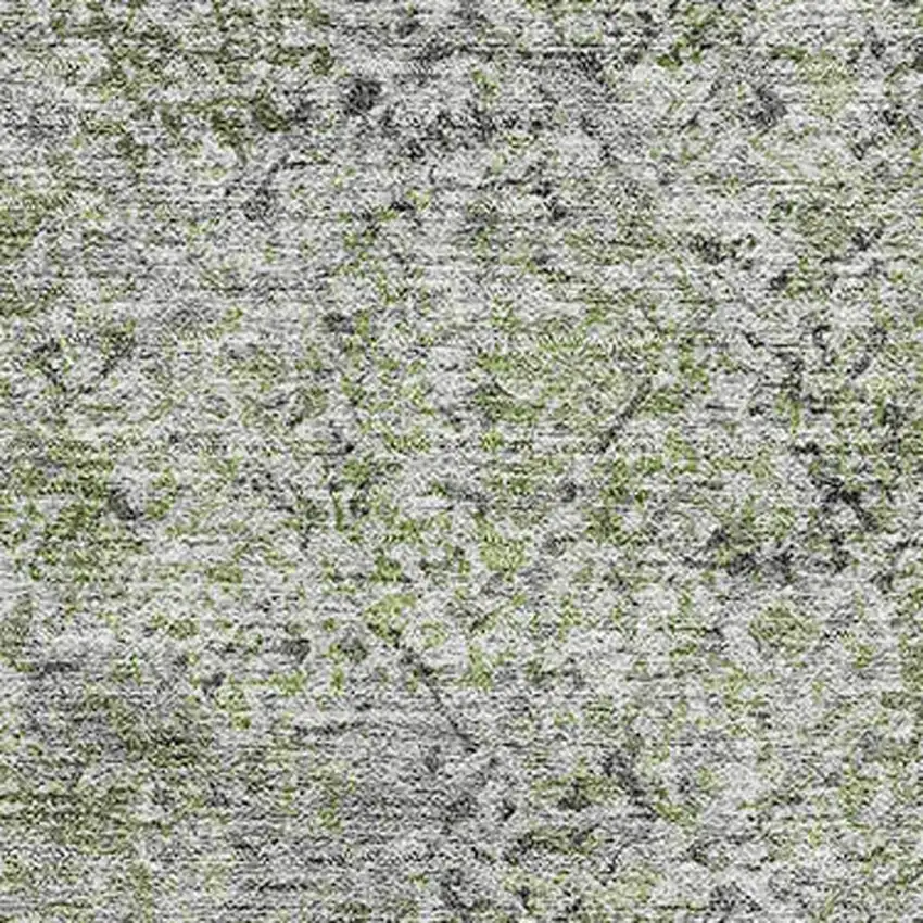 Fern Green And Gray Abstract Washable Area Rug With UV Protection Photo 3