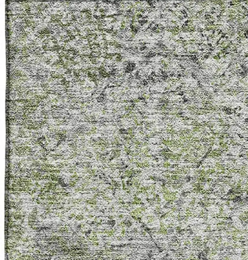 Fern Green And Gray Abstract Washable Area Rug With UV Protection Photo 3