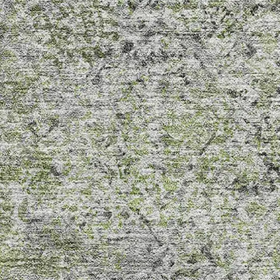 Fern Green And Gray Abstract Washable Area Rug With UV Protection Photo 4