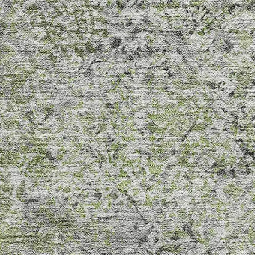 Fern Green And Gray Abstract Washable Area Rug With UV Protection Photo 4