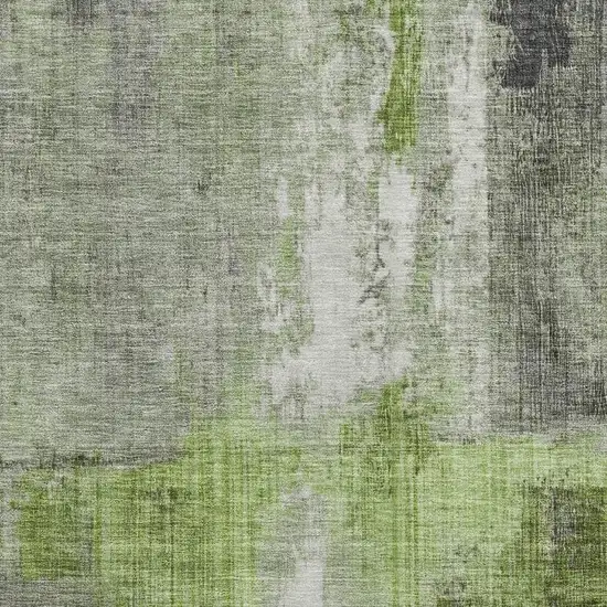 Fern Green And Gray Abstract Washable Area Rug With UV Protection Photo 2